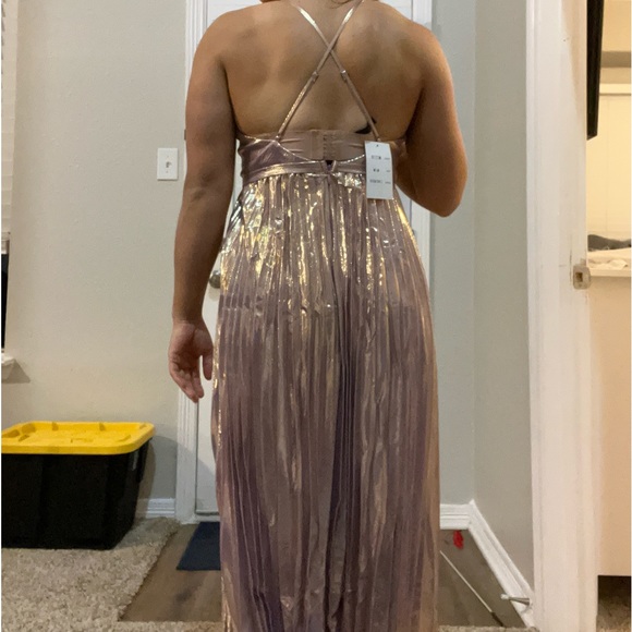 Fashion Nova Pleated Dress - Lavender - Metalic- MM - Picture 5 of 6